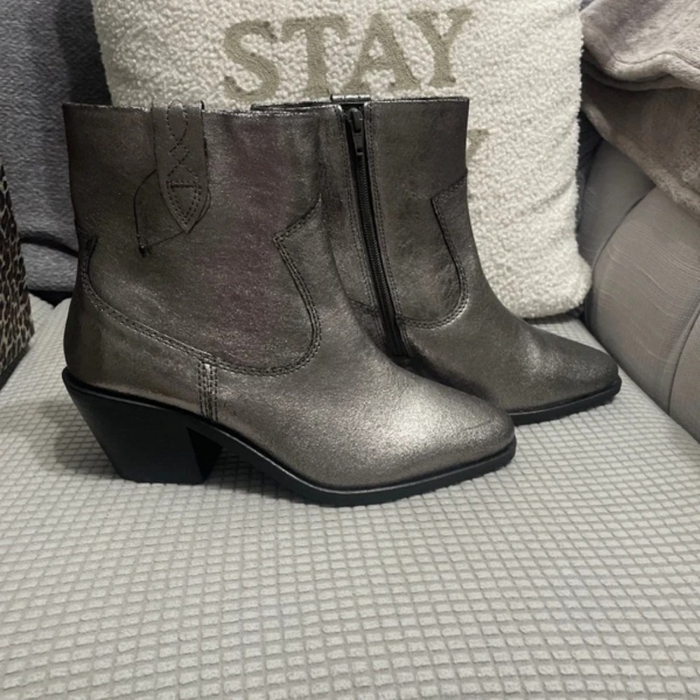 Next Shimmering Silver Heeled Boots